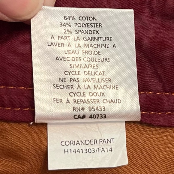 Horny Toad Rust Corduroy Pants Size 2 - Picture 10 of 10